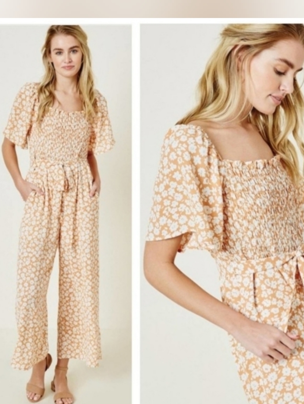 3X Hayden‎ Los Angeles Orange Floral Jumpsuit